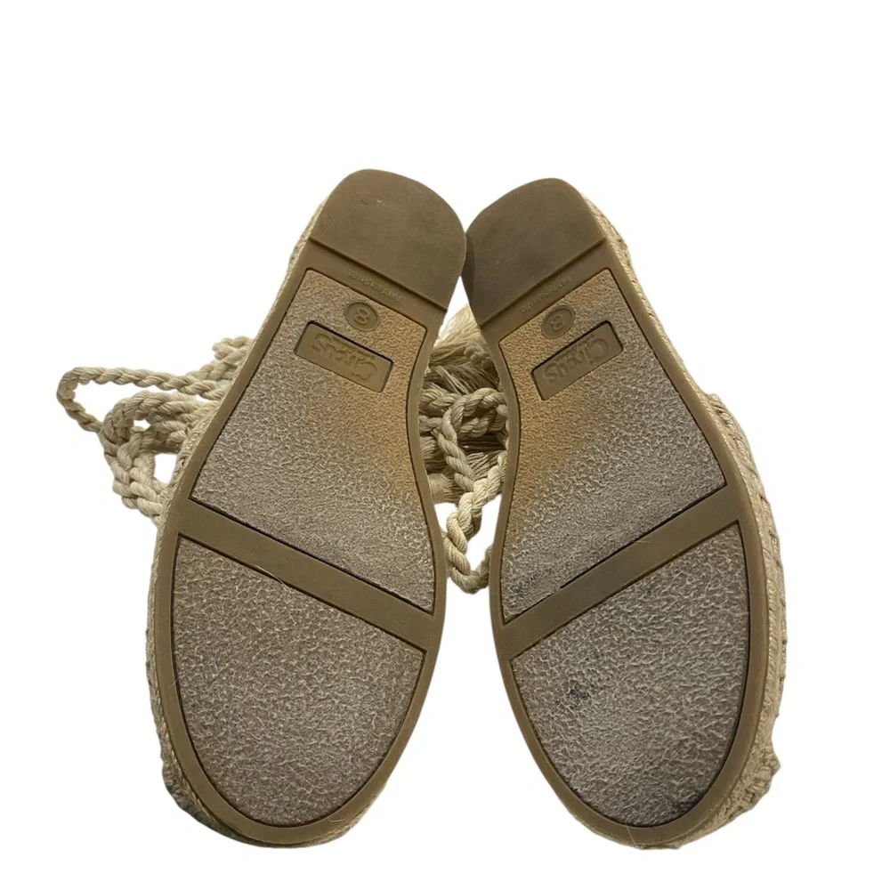 Circus by Sam Edelman Woman’s Natural Lenora Ankle Tie Espadrilles Size 8
